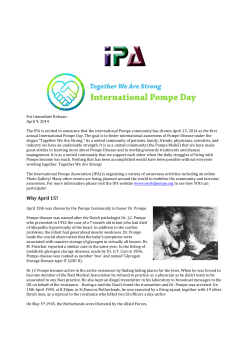 Why April 15? - International Pompe Association