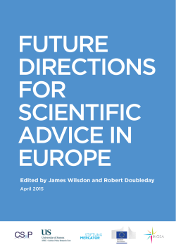 future directions for scientific advice in europe