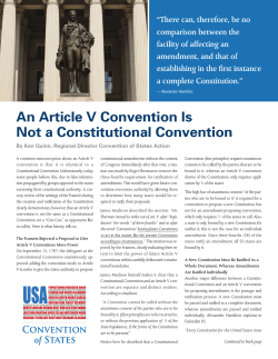 Article 14 - An Article V Convention Is Not a Constitutional