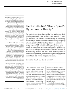 Electric Utilities` `Death Spiral`: Hyperbole or Reality?