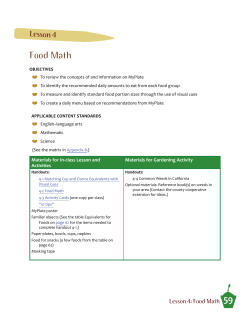 Lesson 4: Food Math - Center for Nutrition in Schools