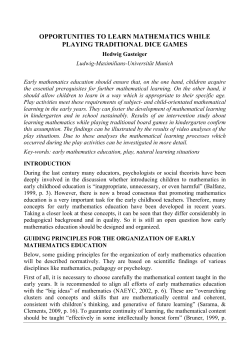 opportunities to learn mathematics while playing traditional dice