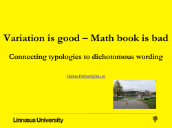 Variation is good – Math book is bad - Ruhr