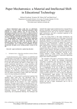 Paper Mechatronics: a Material and Intellectual Shift in