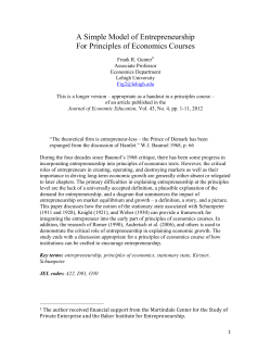 A Simple Model of Entrepreneurship For Principles