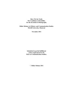 Show Me the Truth: The Conditions of Possibility for the Invention of
