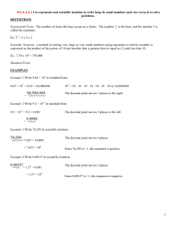 MA.8.A.6.1 Use exponents and scientific notation to write large