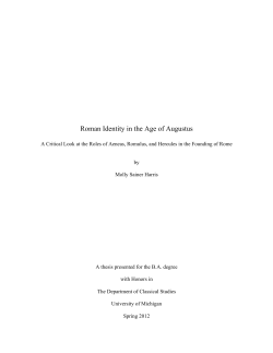 Roman Identity in the Age of Augustus - Deep Blue