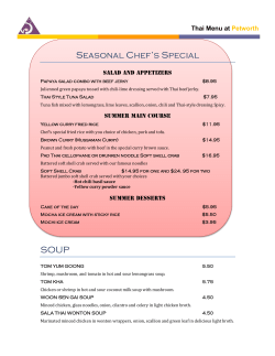 Seasonal Chef`s Special SOUP