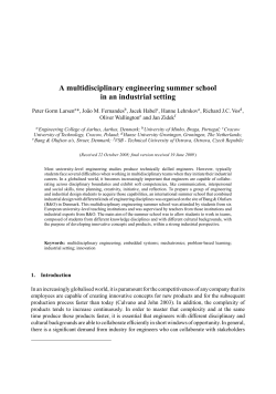 A multidisciplinary engineering summer school in an industrial setting