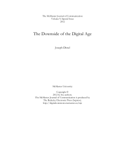 The Downside of the Digital Age - Student Journals @ McMaster