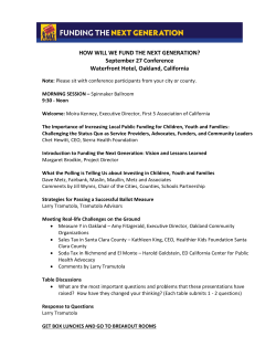Conference program - Funding The Next Generation