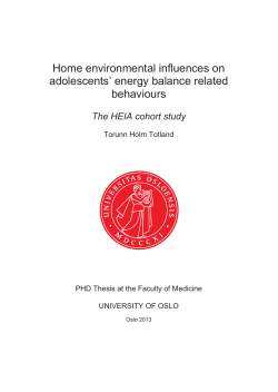 Home environmental influences on adolescents` energy balance