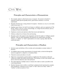 Principles Romanticism Realism