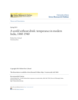 A world without drink: temperance in modern India, 1880-1940