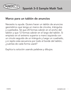 Spanish 3&ndash;5 Sample Math Task Marco para un tabl&oacute;n