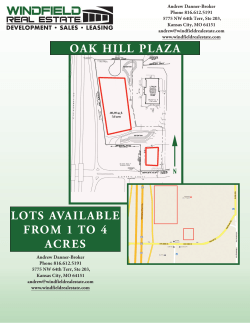 OAK HILL PLAZA LOTS AVAILABLE FROM 1 TO 4 ACRES