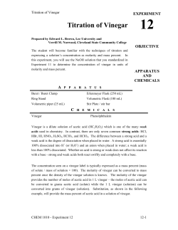 Titration of Vinegar