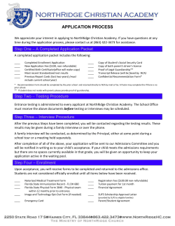 Application for Academy/Preschool Volunteers