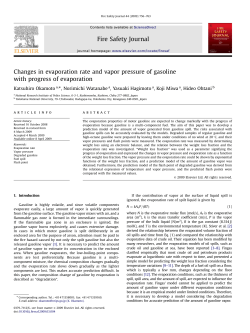 Changes in evaporation rate and vapor pressure of gasoline with