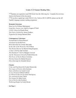Grades 1112 Summer Reading Titles ***Students are required to