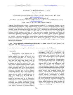 Bio-removal of nitrogen from wastewaters