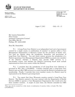 AG Opinion on Long-Term Care Districts