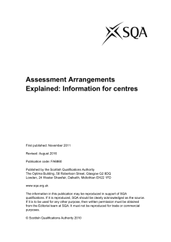Assessment Arrangements Explained: Information for centres