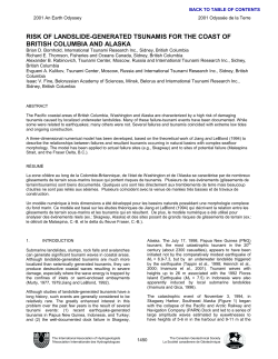 RISK OF LANDSLIDE-GENERATED TSUNAMIS FOR THE COAST