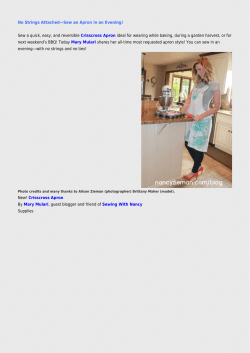No Strings Attached&mdash;Sew an Apron in an Evening!