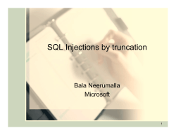 SQL Injections by truncation