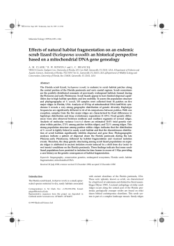 Effects of natural habitat fragmentation on an endemic