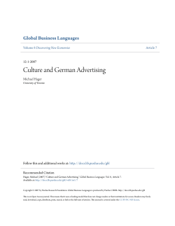 Culture and German Advertising - Purdue e-Pubs
