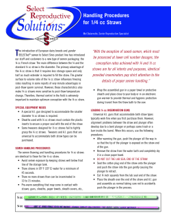 Handling Procedures for 1/4 cc Straws