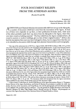 FOUR DOCUMENT RELIEFS FROM THE ATHENIAN AGORA