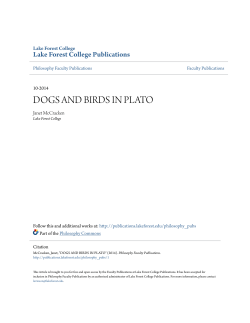 dogs and birds in plato - Lake Forest College Publications