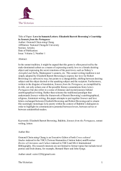 Love in Sonnets/Letters: Elizabeth Barrett Browning`s