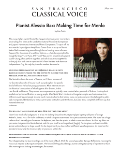 Pianist Alessio Bax: Making Time for Menlo