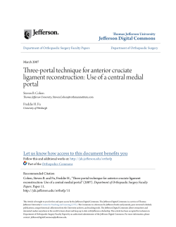 Three-portal technique for anterior cruciate ligament reconstruction