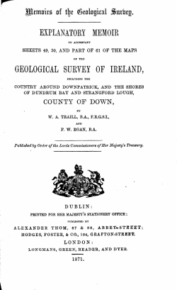 Explanatory memoir to accompany sheet 49,50 and part of 61 of the