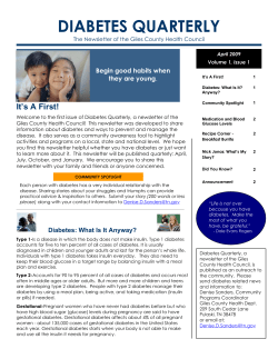 diabetes quarterly - Giles County Schools