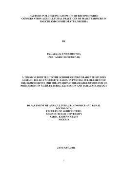 factors influencing adoption of recommended conservation