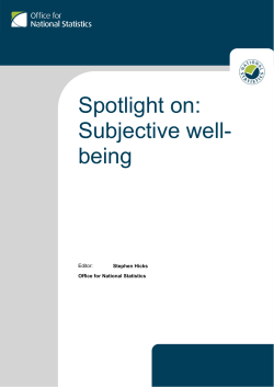 Spotlight on: Subjective well- being