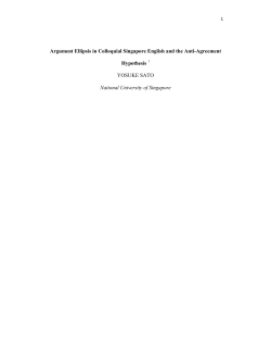 Argument Ellipsis in Colloquial Singapore English and the Anti