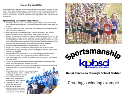 Sportsmanship booklet - Kenai Peninsula Borough School District