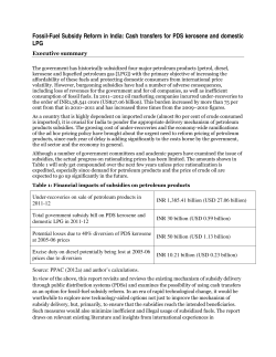 Fossil-Fuel Subsidy Reform in India: Cash transfers for PDS