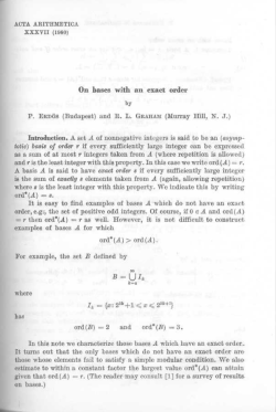 On bases with an exact order