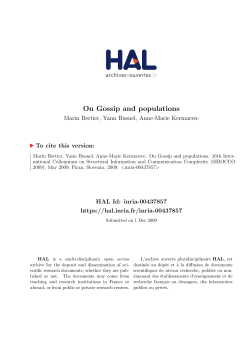 On Gossip and populations - HAL