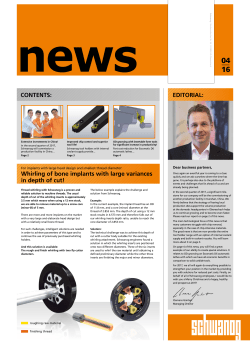 CONTENTS: EDITORIAL: Whirling of bone implants with large