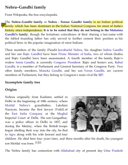 Nehru&ndash;Gandhi family